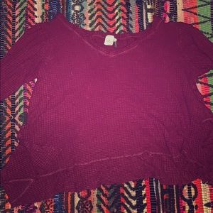 Soft Maroon Crop Top Sweater